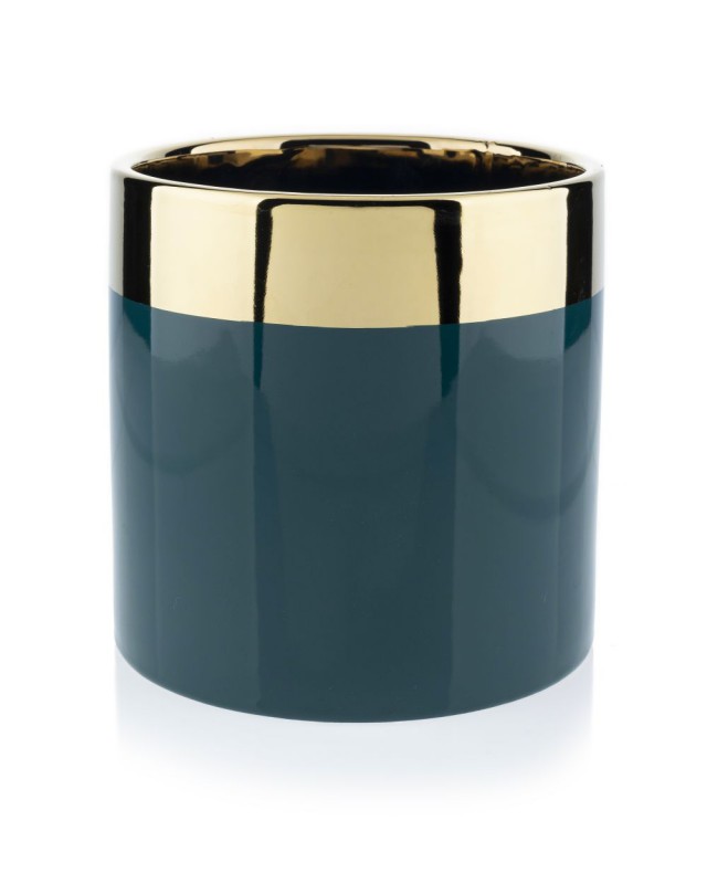 Doniczka Cindy Green Gold 15 cm zielona