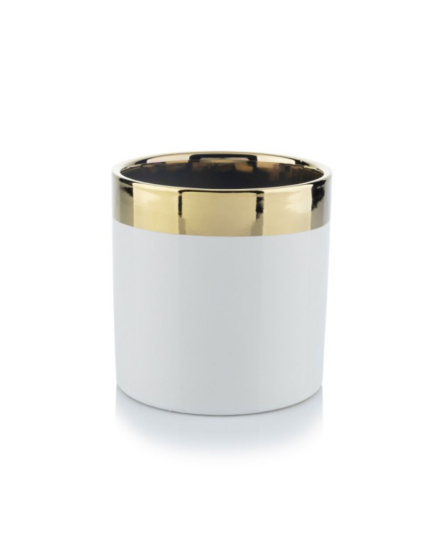 Doniczka Cindy White Gold 11 cm biała