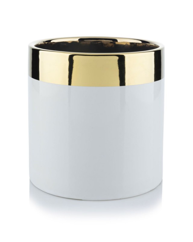 Doniczka Cindy White Gold 15 cm biała