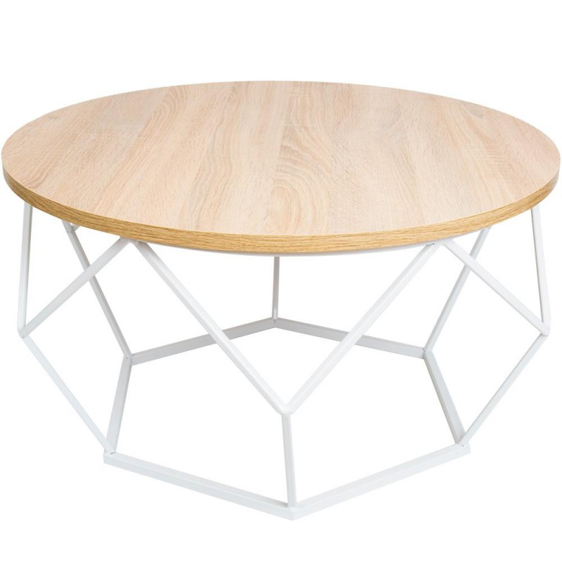Stolik kawowy Diamond 70 cm biały jasny GLAM