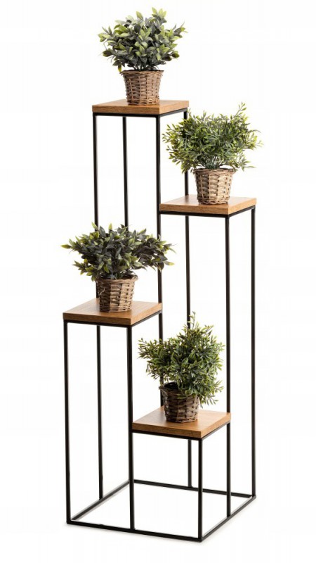 Nowoczesny kwietnik stojak 110 cm czarny LOFT