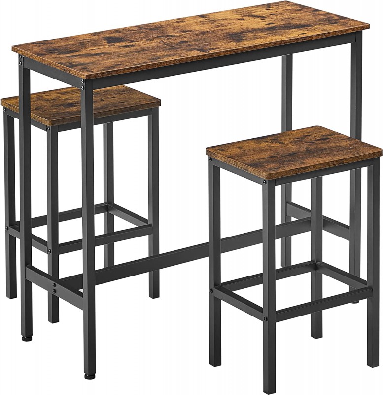 Komplet stół i 2 krzesła barowe LOFT 100 cm