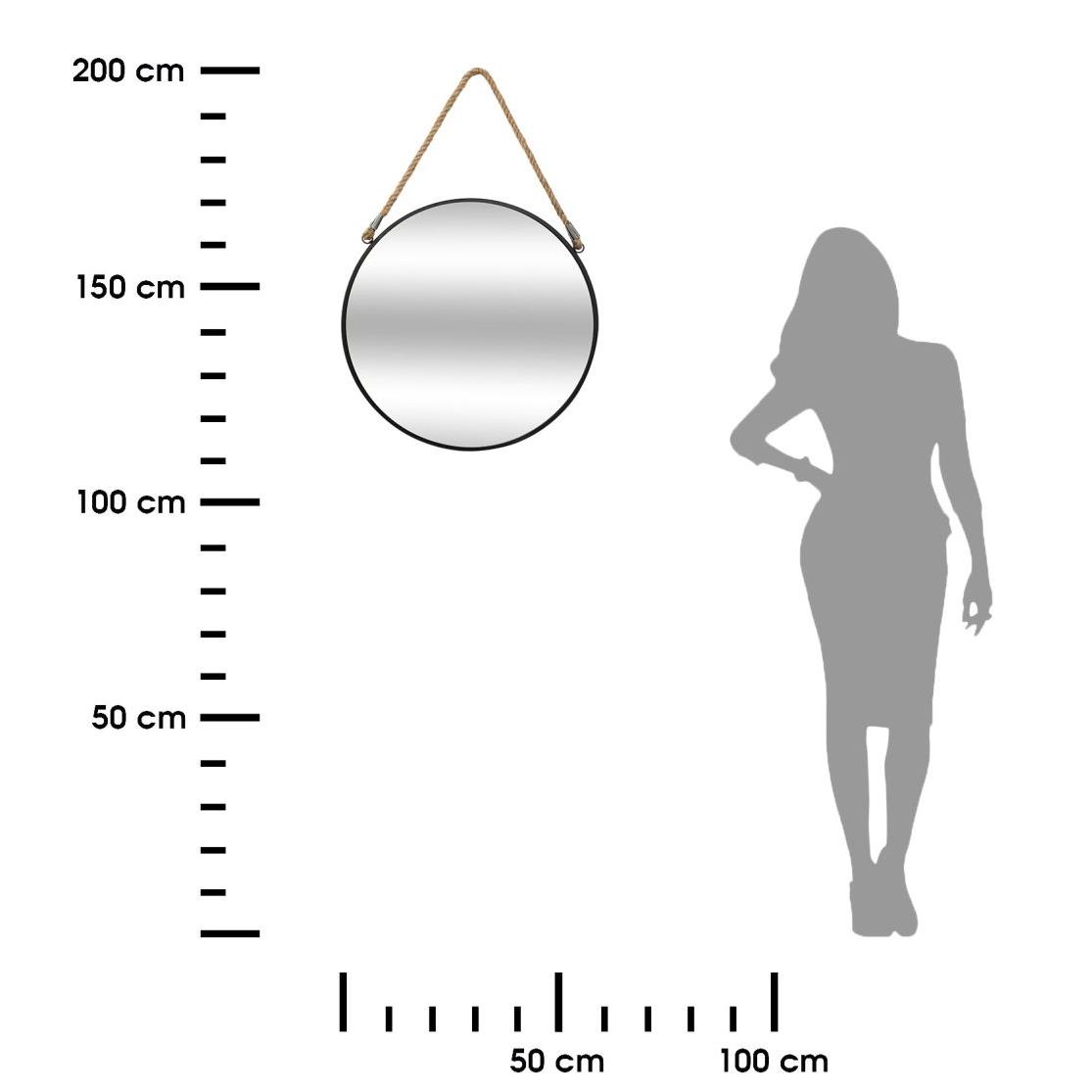 OKRĄGŁE LUSTRO ŚCIENNE NA SZNURZE 55 CM