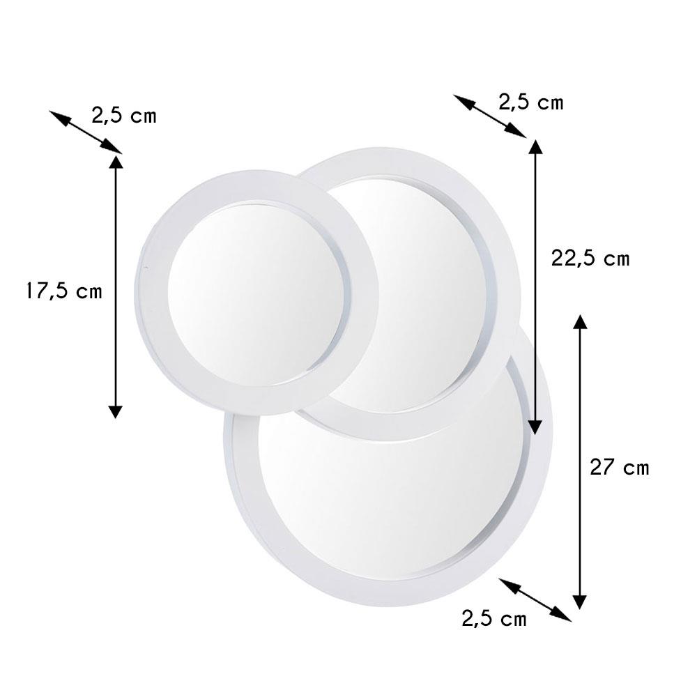 LUSTRO ŚCIENNE TRZY OKRĘGI BIAŁE