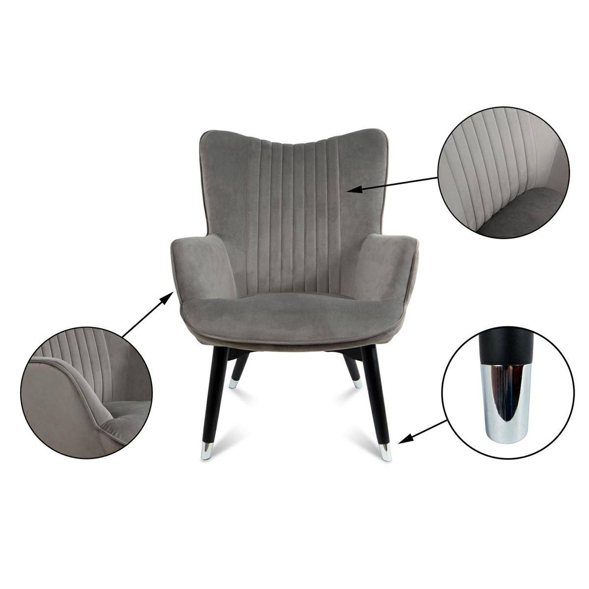 FOTEL GLAM ALUMINIUM