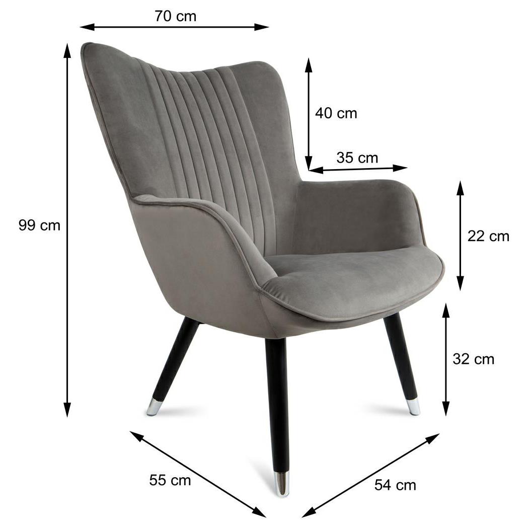 FOTEL GLAM ALUMINIUM