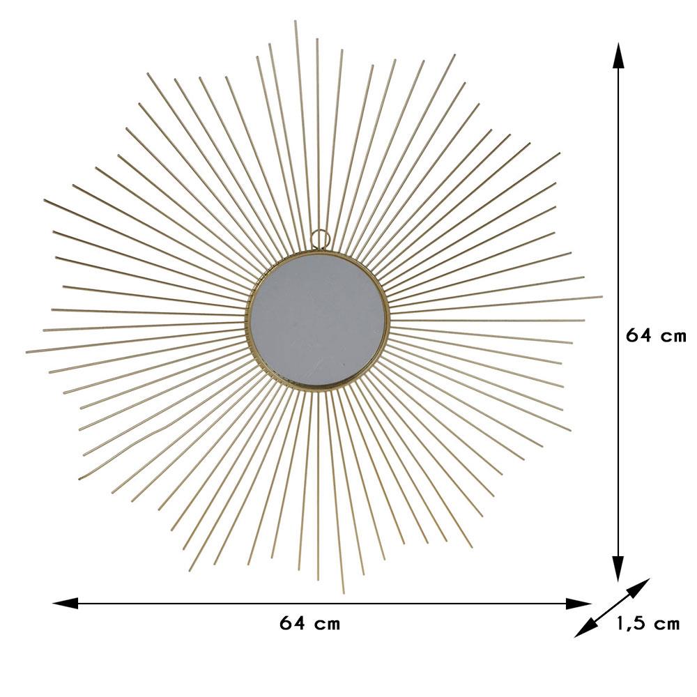 LUSTRO ŚCIENNE ZŁOTE SŁOŃCE 64 CM