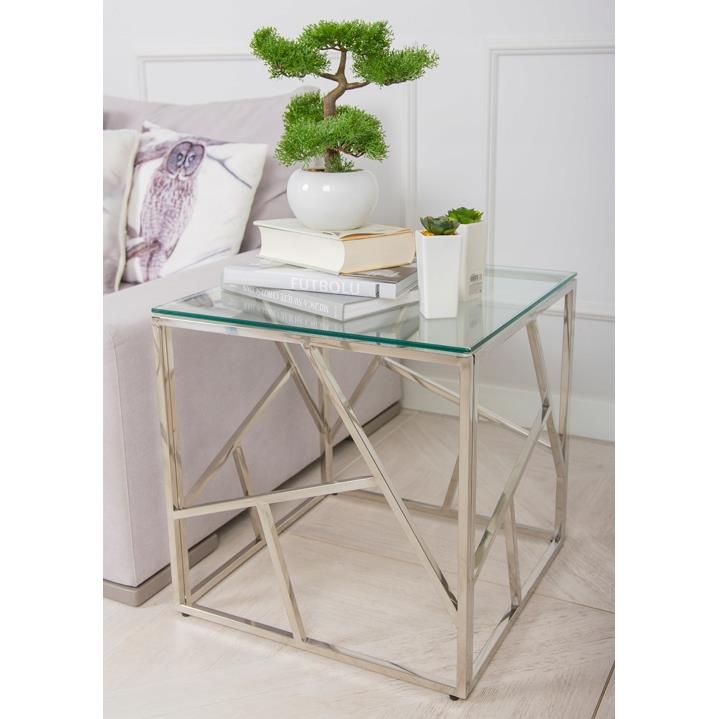 STOLIK KAWOWY LASIMA SILVER 55 CM