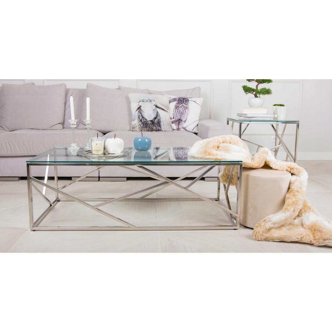 STOLIK KAWOWY LASIMA SILVER 55 CM
