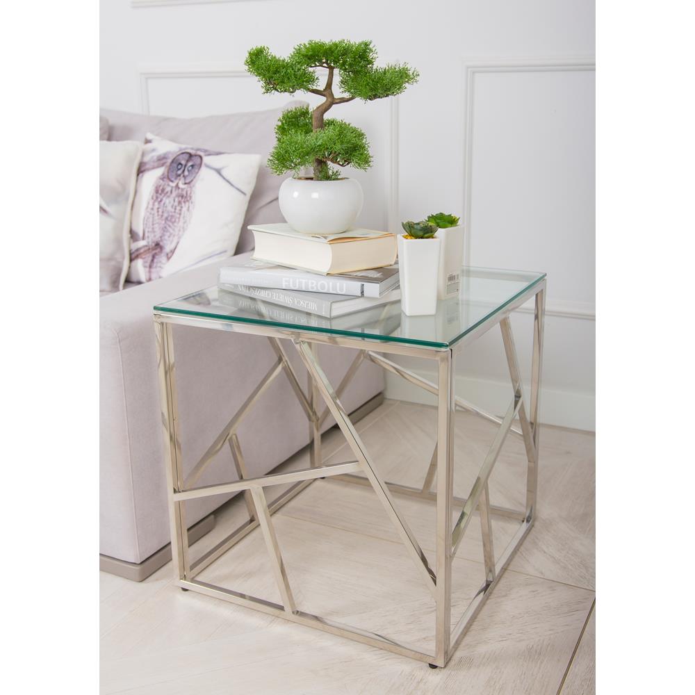 STOLIK KAWOWY LASIMA SILVER 55 CM