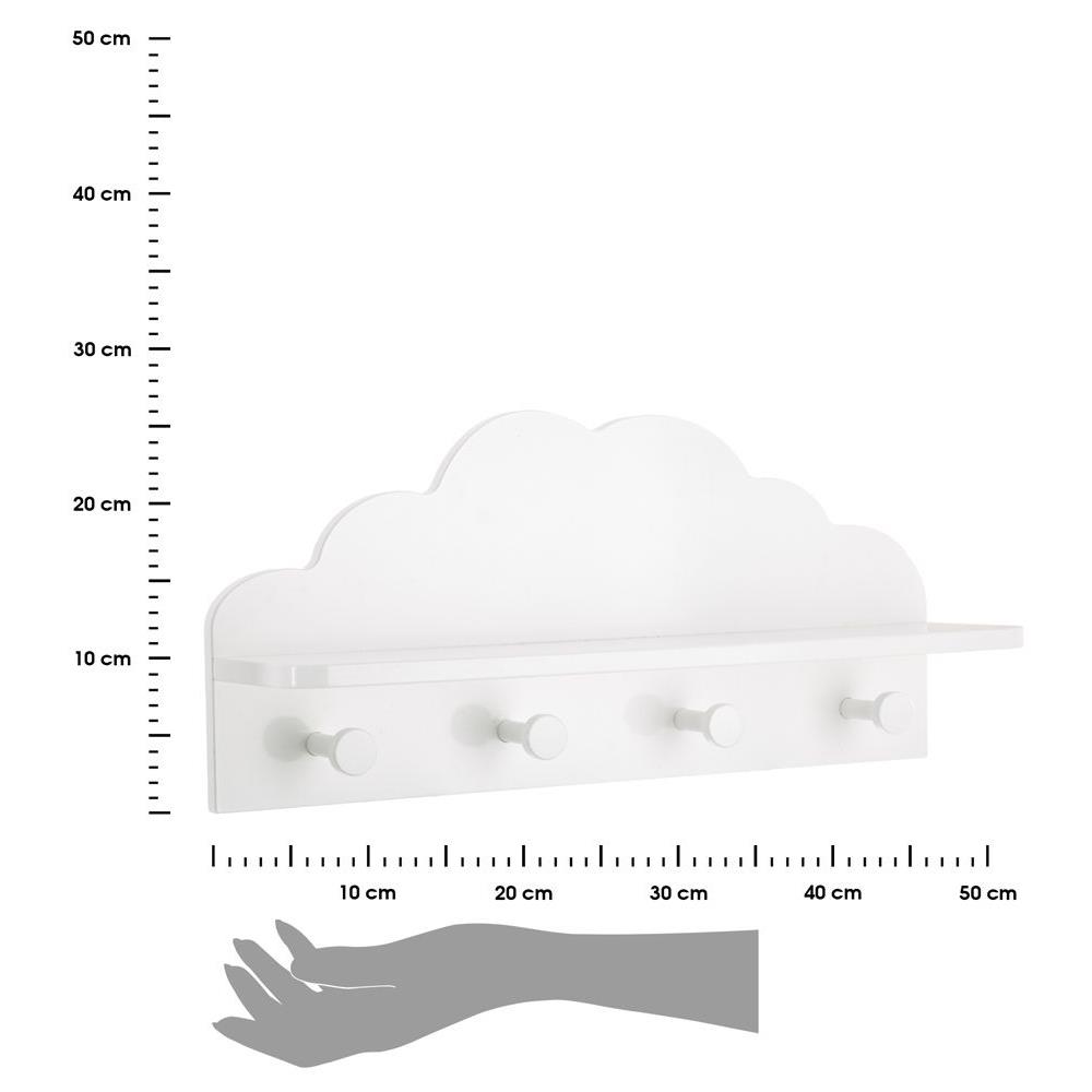 WIESZAK ŚCIENNY CLOUD Z PÓŁKĄ BIAŁY