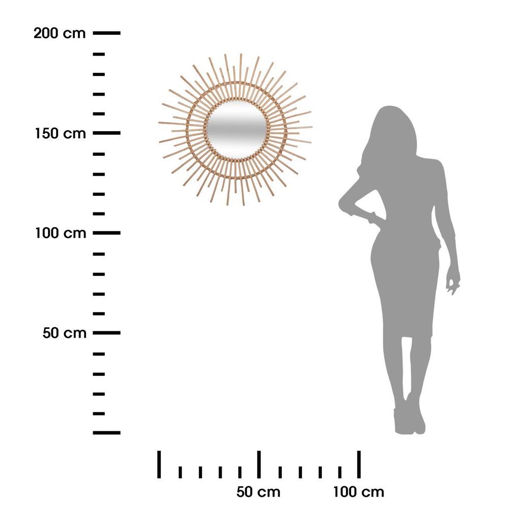 WIKLINOWE LUSTRO ŚCIENNE SŁOŃCE 76 CM