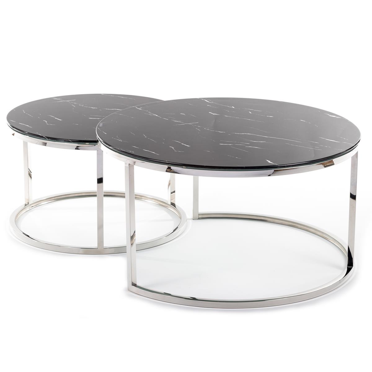 KOMPLET STOLIKÓW TREZE SILVER BLACK