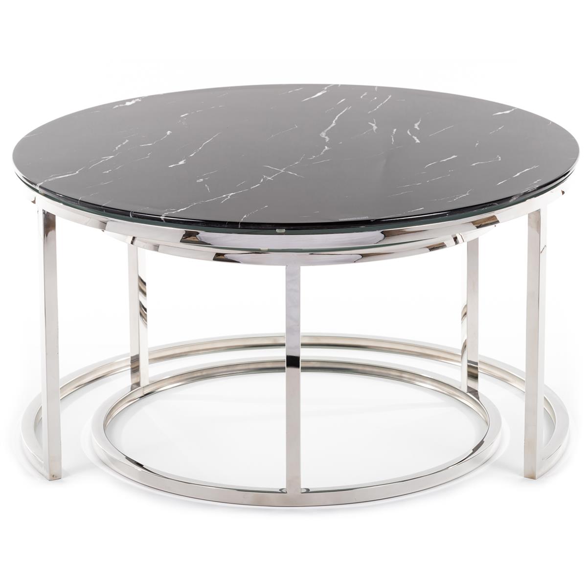 KOMPLET STOLIKÓW TREZE SILVER BLACK