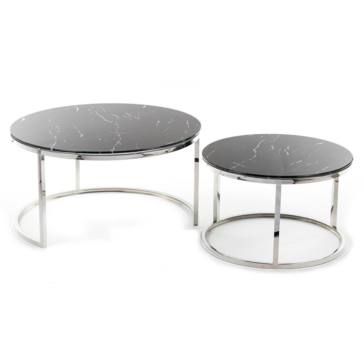 KOMPLET STOLIKÓW TREZE SILVER BLACK