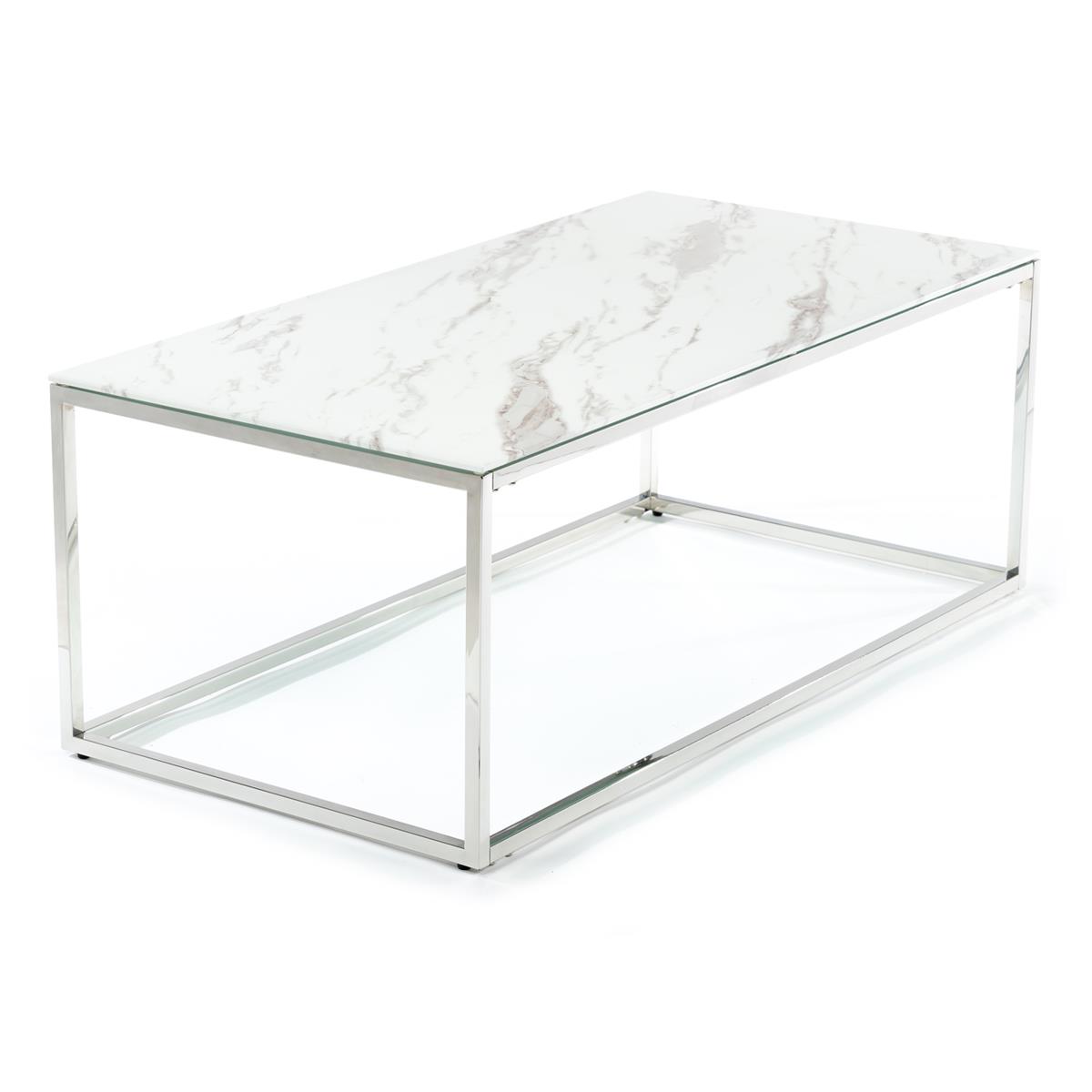 ŁAWA REKTA SILVER WHITE 120 CM