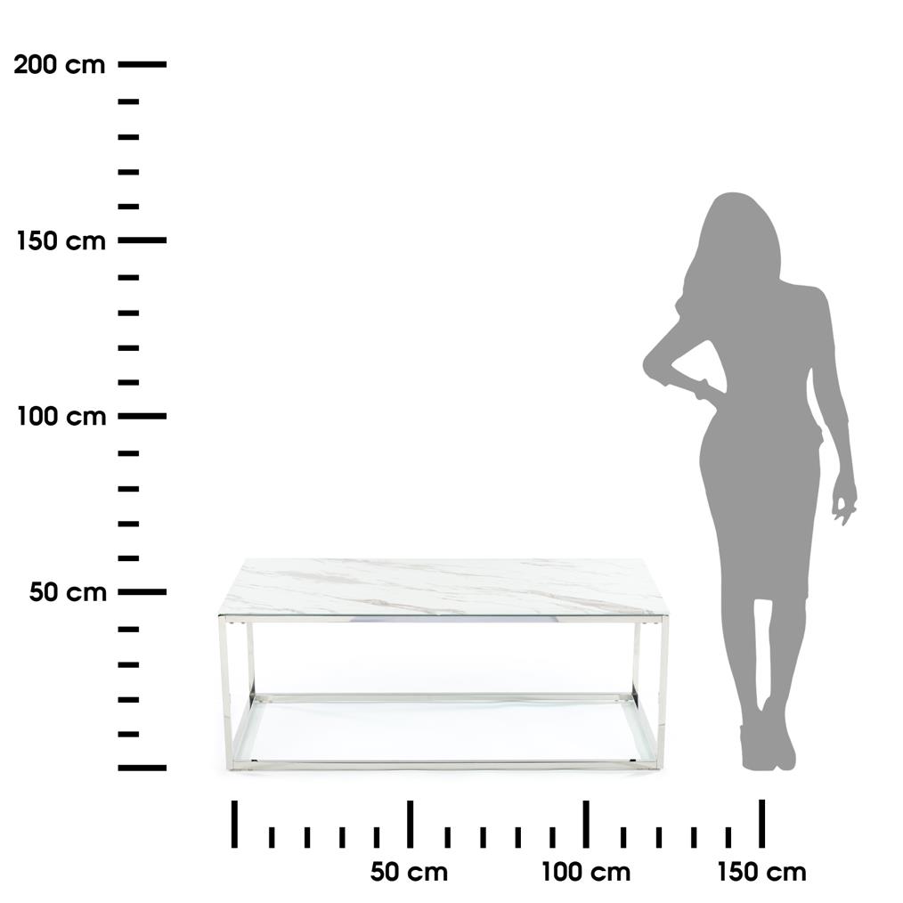 ŁAWA REKTA SILVER WHITE 120 CM