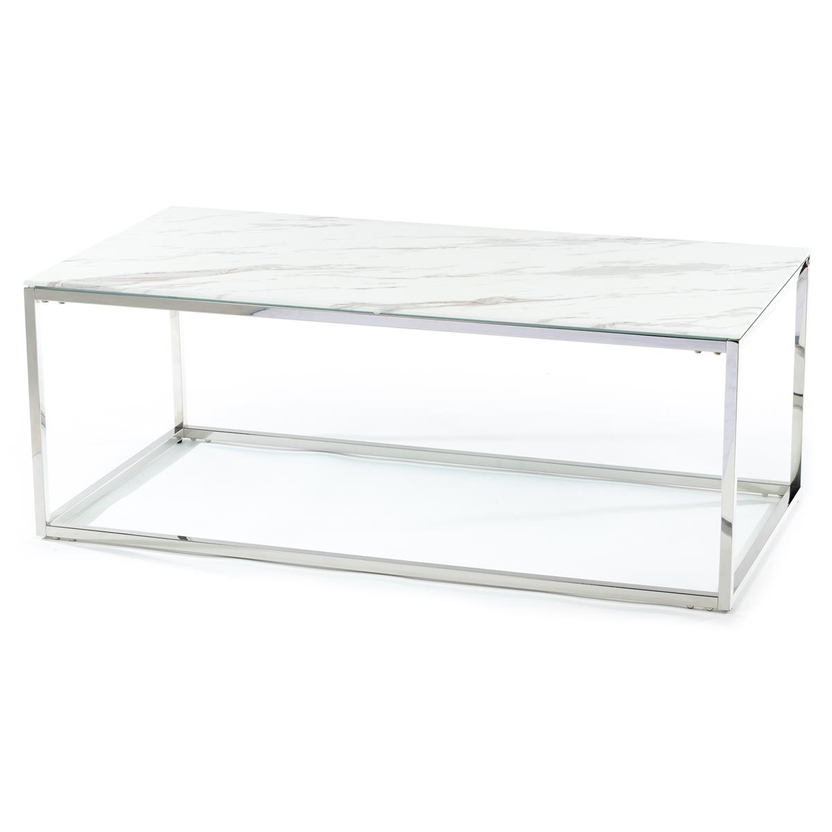 ŁAWA REKTA SILVER WHITE 120 CM